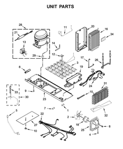 Unit Parts Diagram and Parts List for WRS970CIHZ00  Whirlpool Refrigerator