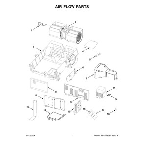 Air Flow Parts Diagram and Parts List for YKMMS130RPS00  KitchenAid Microwave