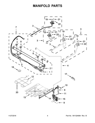 Manifold Parts Diagram and Parts List for WEG515S0FS2  Whirlpool Range