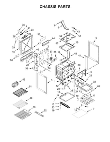 Chassis Parts Diagram and Parts List for KSDB900ESS0  KitchenAid Range