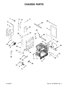 Chassis Parts Diagram and Parts List for IES900DS03  Whirlpool Range
