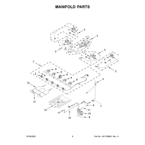 Manifold Parts Diagram and Parts List for KSGS530SJP0  KitchenAid Range