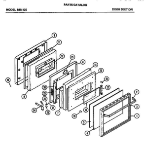 02 - DOOR SECTION Diagram and Parts List for 880120  Whirlpool Range