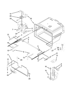 Freezer Liner Parts Diagram and Parts List for WRF555SDFZ00  Whirlpool Refrigerator