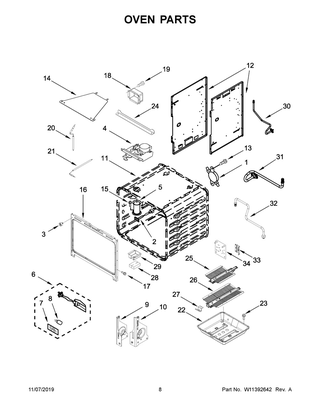 Oven Parts Diagram and Parts List for KFGC500JMB00  Whirlpool Range
