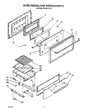 OVEN DOOR AND BROILER Diagram and Parts List for SF330PEWN3  Whirlpool Range