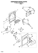 DISPENSER FRONT PARTS Diagram and Parts List for 6GD5SHQXKB02  Whirlpool Refrigerator