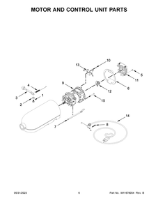 Motor And Control Unit Parts Diagram and Parts List for KSM96BM5  KitchenAid Mixer