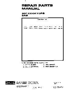 Cover Page-text Only Diagram and Parts List for C2257*0  Roper Cooktop