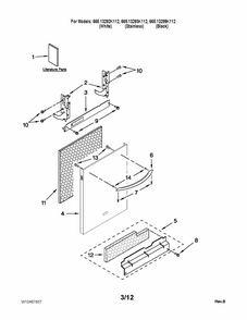 Part Location Diagram of WPW10380325 Whirlpool Handle