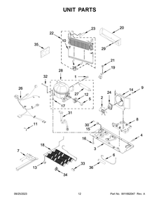 Unit Parts Diagram and Parts List for KRFC302EPA08  KitchenAid Refrigerator