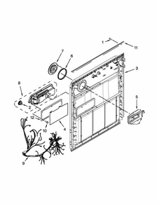 Inner Door Parts Diagram and Parts List for 66513272K117  Kenmore Dishwasher