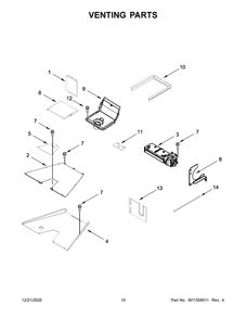 Venting Parts Diagram and Parts List for KFGC500JSS01  Whirlpool Range