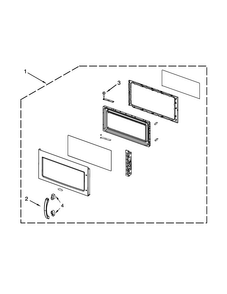 Door Parts Diagram and Parts List for KHMC1857XSP1  KitchenAid Microwave