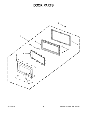 03 - DOOR PARTS Diagram and Parts List for YKMHS120EB2  Whirlpool Microwave