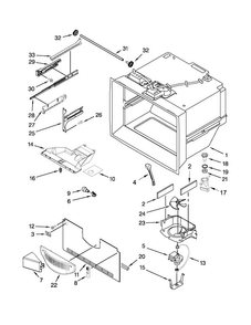 Freezer Liner Parts Diagram and Parts List for 10672003016  Kenmore Refrigerator