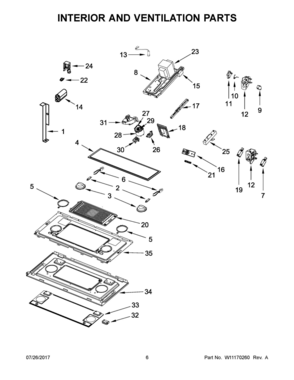 04 - INTERIOR AND VENTILATION PARTS Diagram and Parts List for JMV8208CS3  Whirlpool Microwave Oven Combo