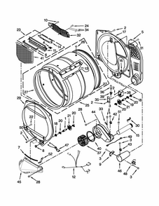Bulkhead Parts Diagram and Parts List for 11078002012  Kenmore Dryer
