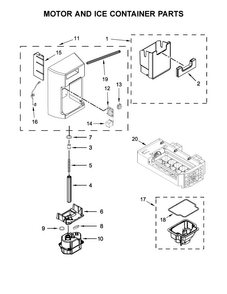 Motor And Ice Container Parts Diagram and Parts List for WRS576FIDM02  Whirlpool Refrigerator