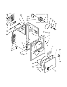 Cabinet Parts Diagram and Parts List for 110C60112310  Kenmore Dryer