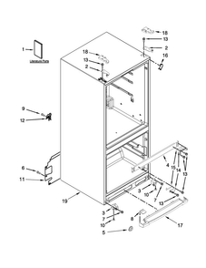 Cabinet Parts Diagram and Parts List for WRF560SFYM01  Whirlpool Refrigerator