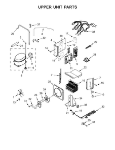 Upper Unit Parts Diagram and Parts List for KBSD608ESS01  KitchenAid Refrigerator