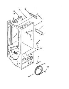 Refrigerator Liner Diagram and Parts List for GD22DFXFT0  Whirlpool Refrigerator