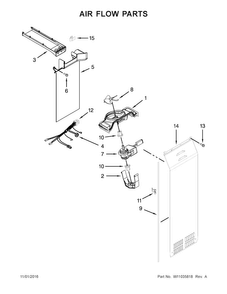 Air Flow Parts Diagram and Parts List for 10651135610  Kenmore Refrigerator