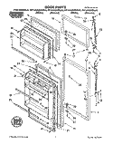 DOOR Diagram and Parts List for RT14GDYBW00  Roper Refrigerator