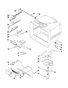 Freezer Liner Parts Diagram and Parts List for 59672003014  Kenmore Refrigerator