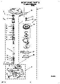 Gearcase Diagram and Parts List for 6LSR5132AW2  Whirlpool Washer