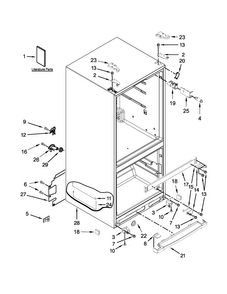 Cabinet Parts Diagram and Parts List for WRF560SMYH04  Whirlpool Refrigerator