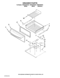 DRAWER PARTS Diagram and Parts List for YKERS208XB2  KitchenAid Range