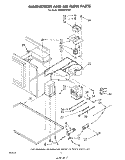 MAGNETRON AND AIR FLOW Diagram and Parts List for RM988PXPW1  Whirlpool Microwave Oven Combo