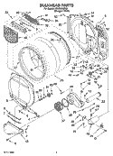 BULKHEAD PARTS Diagram and Parts List for WGD9200SQ0  Whirlpool Dryer