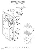 FREEZER LINER PARTS Diagram and Parts List for MSD2258KGW00  Whirlpool Refrigerator