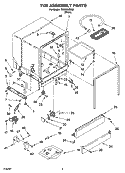 TUB ASSEMBLY PARTS Diagram and Parts List for TUD4700SQ0  Estate Dishwasher