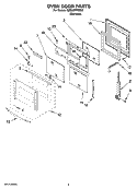 OVEN DOOR PARTS Diagram and Parts List for GBD307PRS02  Whirlpool Wall Oven