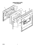 OVEN DOOR Diagram and Parts List for RB260PXYQ0  Whirlpool Wall Oven