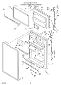 DOOR Diagram and Parts List for ET18NMXFW00  Whirlpool Refrigerator