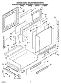 DOOR AND DRAWER PARTS Diagram and Parts List for GY396LXPB02  Whirlpool Range