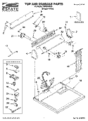 TOP AND CONSOLE PARTS Diagram and Parts List for TGDX540RQ0  Estate Dryer