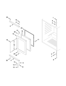 Door Parts Diagram and Parts List for KURR304ESS00  KitchenAid Refrigerator