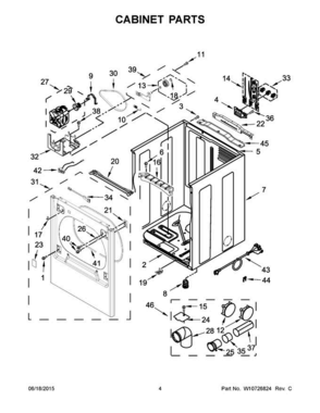 03 - Cabinet Parts Diagram and Parts List for YWED8500DC0  Whirlpool Dryer
