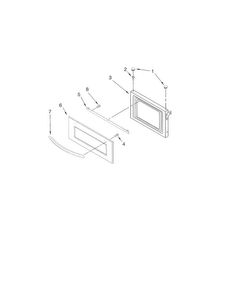 Microwave Door Diagram and Parts List for KEMS308SSS03  KitchenAid Microwave Oven Combo