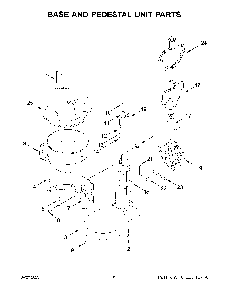 Base And Pedestal Unit Parts Diagram and Parts List for 5KSM70SHXWER0  KitchenAid Mixer