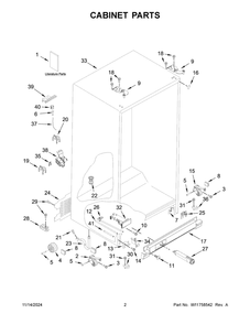 02 - Cabinet Parts Diagram and Parts List for WRS325SDHW11  Whirlpool Refrigerator