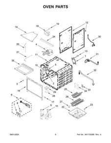 05 - Oven Parts Diagram and Parts List for KFGC506JYP07  Whirlpool Range