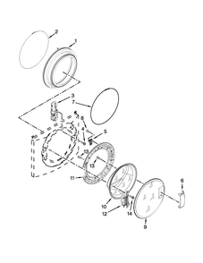 Door Parts Diagram and Parts List for 11041932510  Kenmore Washer