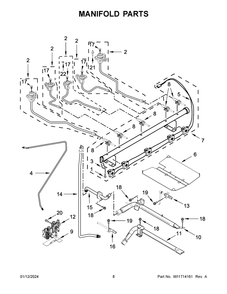 Manifold Parts Diagram and Parts List for WFG775H0HV6  Whirlpool Range